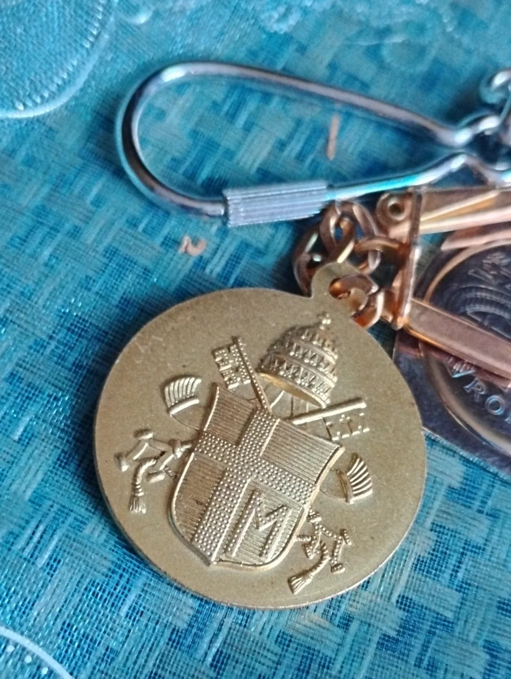 Gold & Silver Religious Coin Keychain(4)